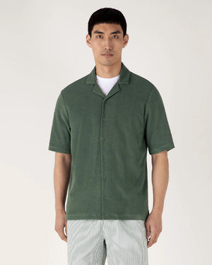 TOWELLING CAMP COLLAR / DUSK GREEN