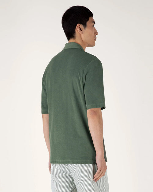 TOWELLING CAMP COLLAR / DUSK GREEN