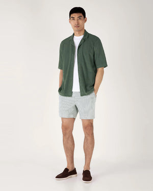 TOWELLING CAMP COLLAR / DUSK GREEN