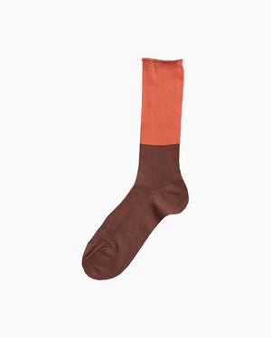 TWO TONE KNITTED SOCKS / BROWN