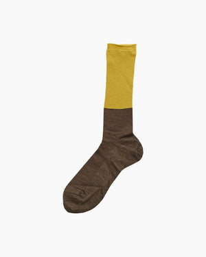 TWO TONE KNITTED SOCKS / KHAKI