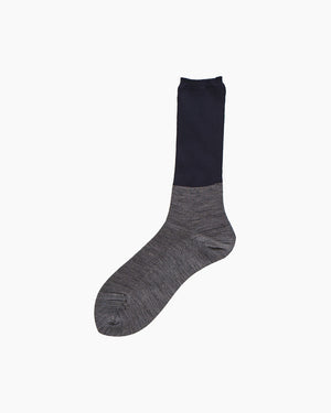 TWO TONE KNITTED SOCKS / MIX GREY