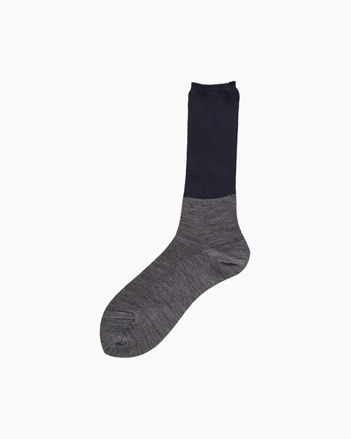 TWO TONE KNITTED SOCKS / MIX GREY