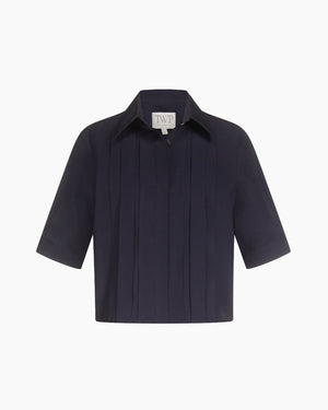 SHORT LIVED SHIRT WITH PLEATED PLACKET / MIDNIGHT