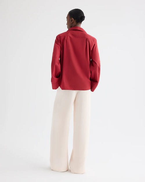 DEEP V RELAXED SHIRT / KARANDA RED