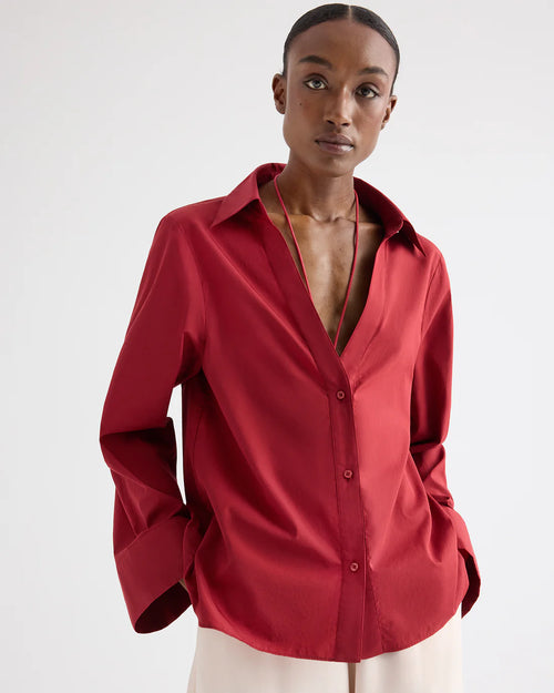 DEEP V RELAXED SHIRT / KARANDA RED