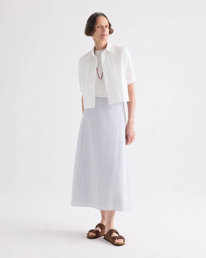 SHORT LIVED SHIRT WITH PLEATED PLACKET / WHITE