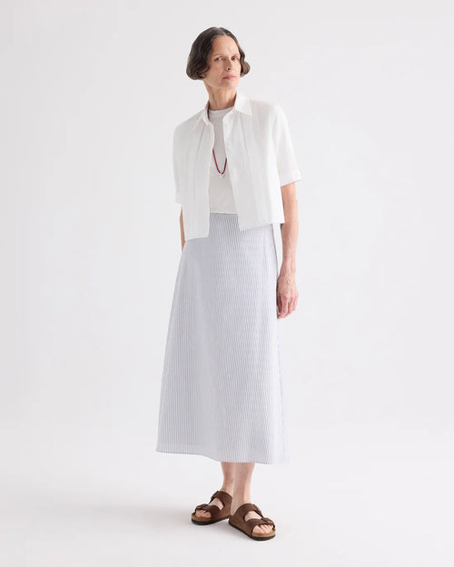 SHORT LIVED SHIRT WITH PLEATED PLACKET / WHITE