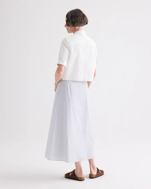 SHORT LIVED SHIRT WITH PLEATED PLACKET / WHITE