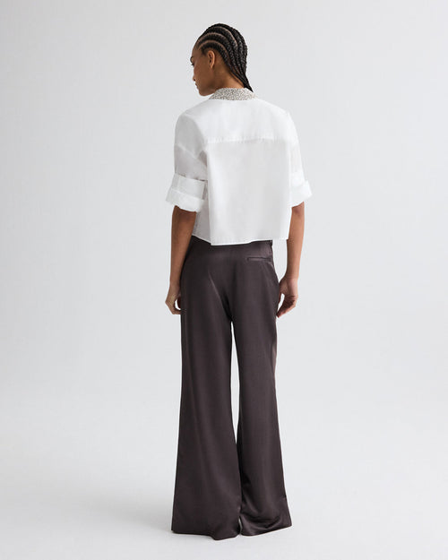 NEXT EX SHIRT WITH CRYSTAL COLLAR SHIRT / WHITE