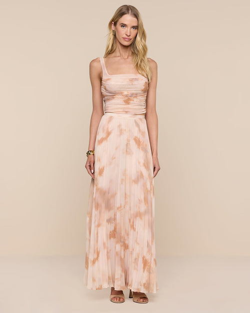 TORIN PLEATED MAXI SKIRT /  MULTI TIE DYE