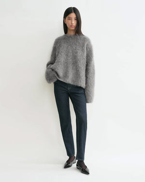 BOXY ALPACA KNIT / DARK GREY MELANGE