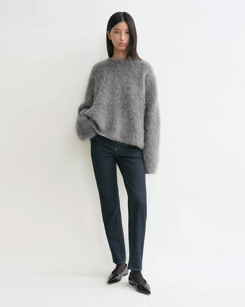 BOXY ALPACA KNIT / DARK GREY MELANGE