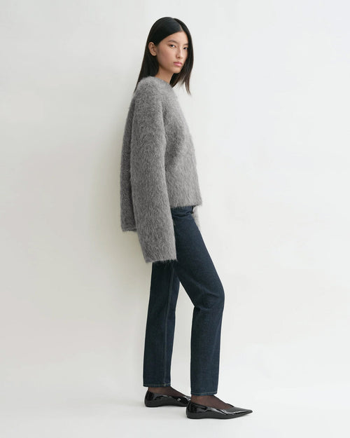 BOXY ALPACA KNIT / DARK GREY MELANGE