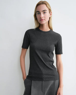 CLASSIC RIB TEE / CHARCOAL MELANGE