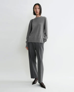 CREW-NECK CASHMERE KNIT / GREY MELANGE