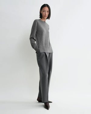 CREW-NECK CASHMERE KNIT / GREY MELANGE