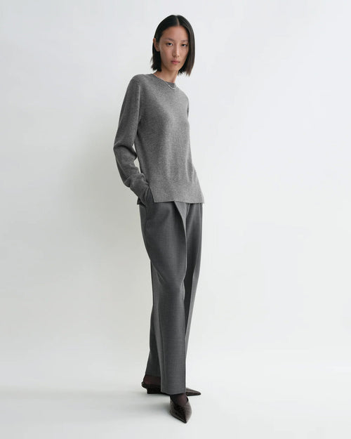 CREW-NECK CASHMERE KNIT / GREY MELANGE