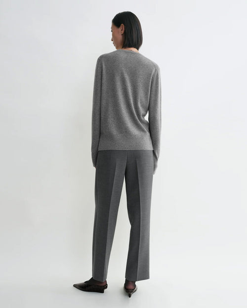 CREW-NECK CASHMERE KNIT / GREY MELANGE