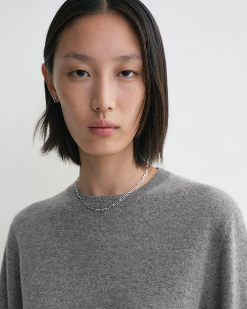 CREW-NECK CASHMERE KNIT / GREY MELANGE