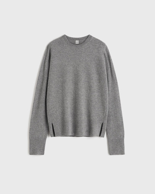 CREW-NECK CASHMERE KNIT / GREY MELANGE