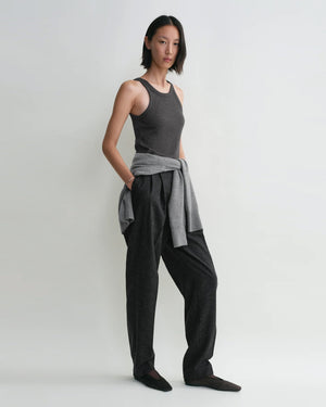 CURVED RIB TANK / CHARCOAL MELANGE