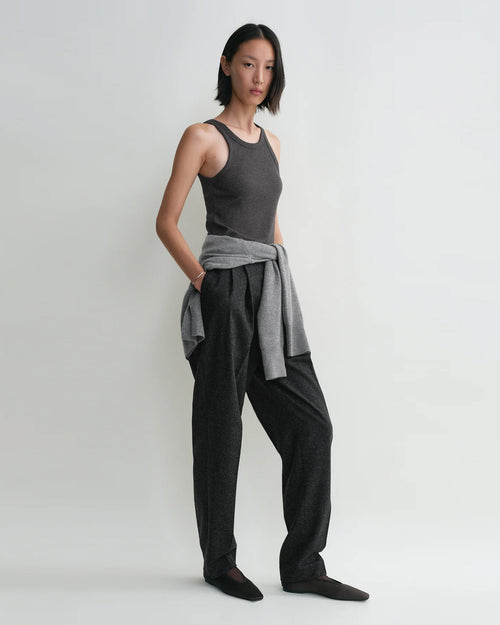 CURVED RIB TANK / CHARCOAL MELANGE