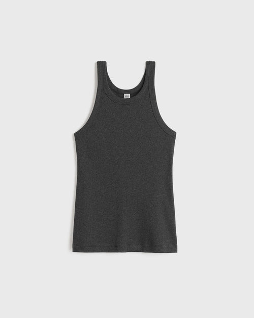 CURVED RIB TANK / CHARCOAL MELANGE