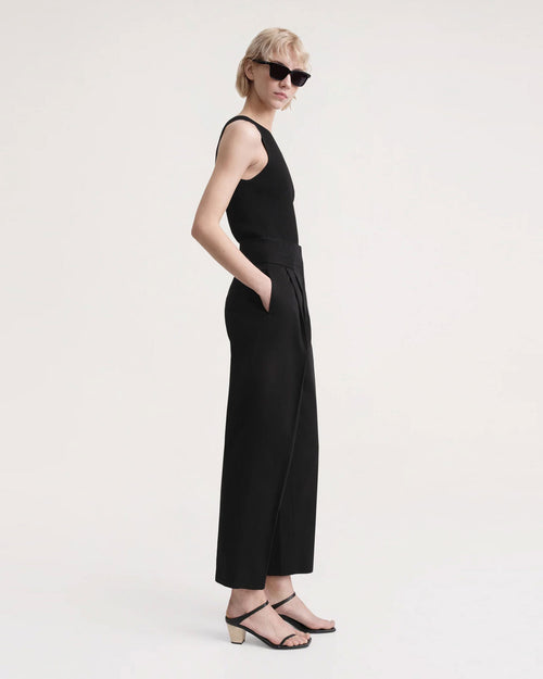 DOUBLE PLEATED TROUSERS / BLACK