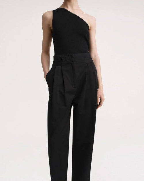 DOUBLE PLEATED TROUSERS / BLACK