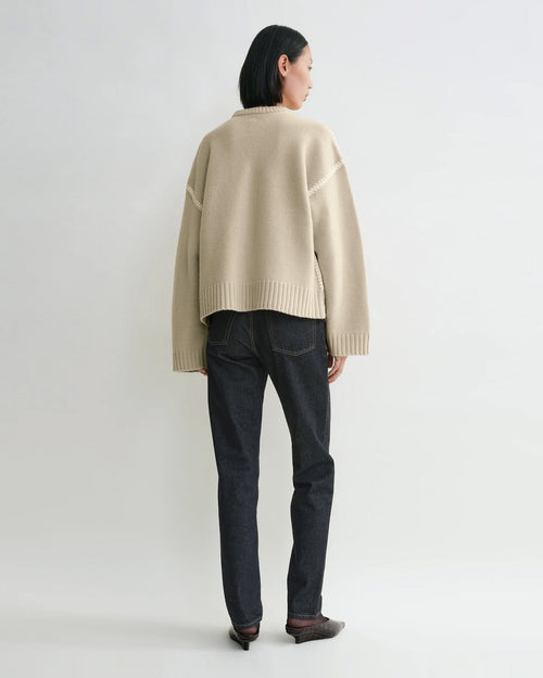 EMBROIDERED WOOL CASHMERE KNIT / HARVEST