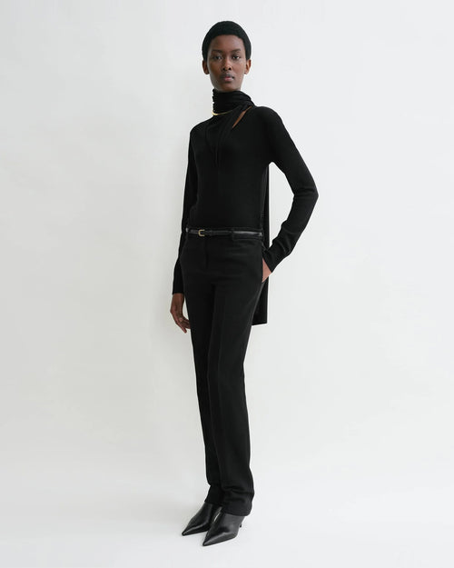 LOW WAIST SLIM TROUSER / BLACK