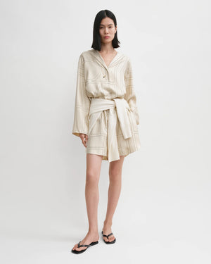 MONOGRAM SILK PJ SHORTS / IVORY