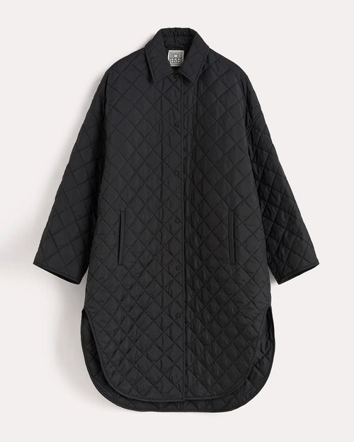 QUILTED COCOON COAT / BLACK