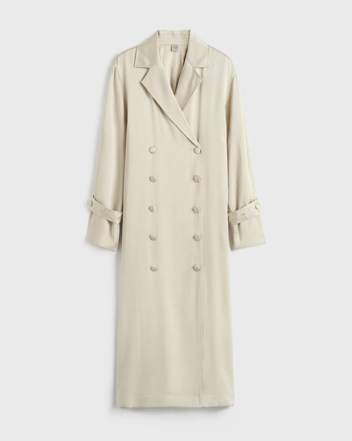 SATIN TRENCH DRESS / PEARL