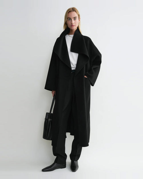 SIGNATURE WOOL CASHMERE COAT / BLACK