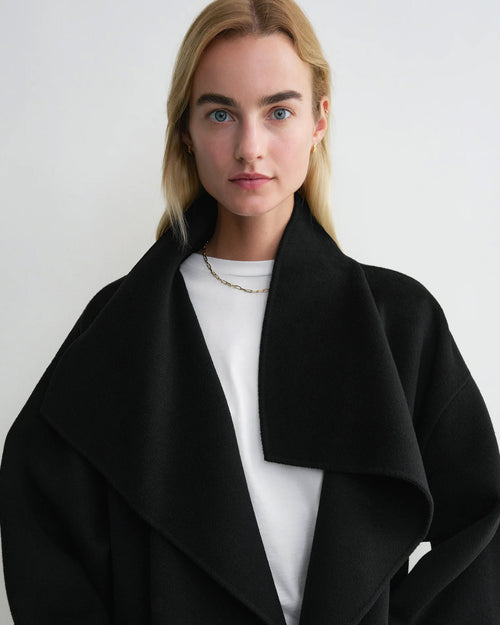 SIGNATURE WOOL CASHMERE COAT / BLACK