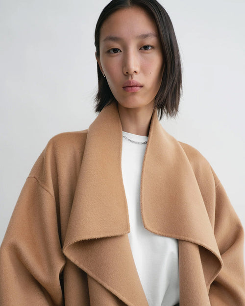 SIGNATURE WOOL CASHMERE COAT CAMEL – FABRIC - Main Image