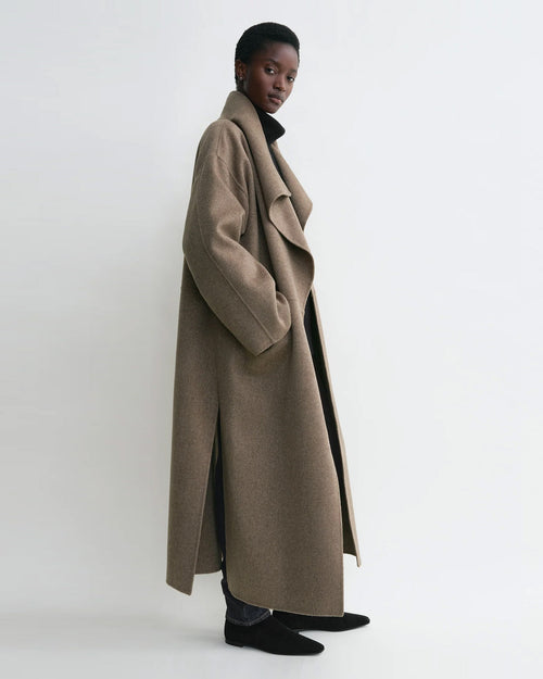 SIGNATURE WOOL CASHMERE COAT / OAK MELANGE