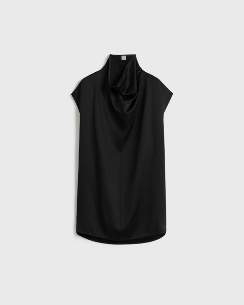 SLEEVELESS FUNNEL-NECK TOP / BLACK