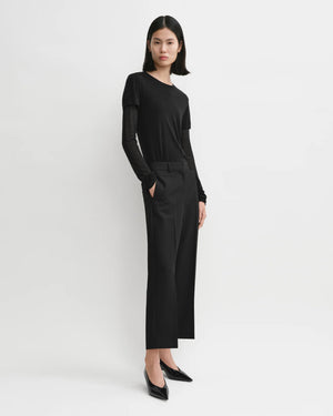 STRAIGHT CROPPED TROUSERS / BLACK