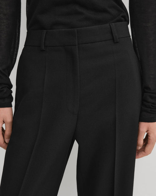 STRAIGHT CROPPED TROUSERS / BLACK