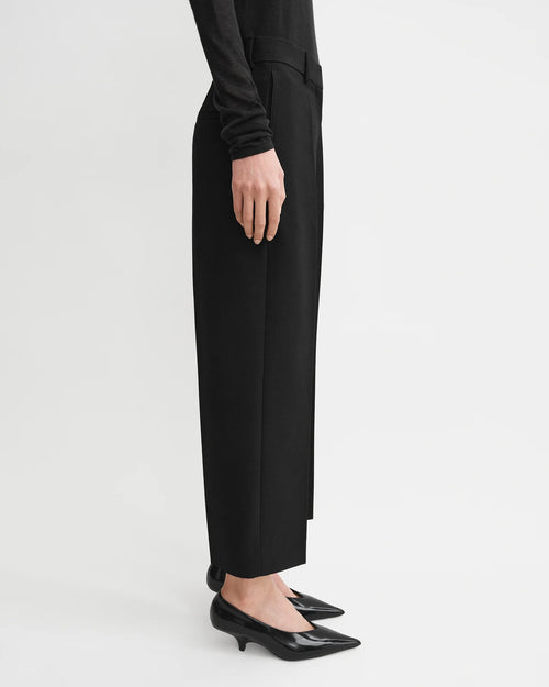 STRAIGHT CROPPED TROUSERS / BLACK