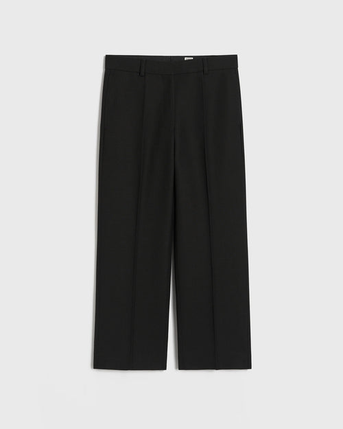 STRAIGHT CROPPED TROUSERS / BLACK