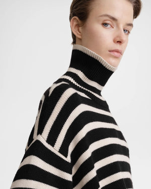 STRIPE TURTLENECK / BLACK