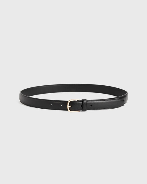 SLIM LEATHER TROUSER BELT / BLACK