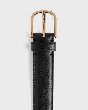 SLIM LEATHER TROUSER BELT / BLACK