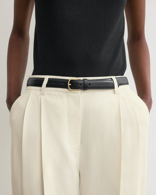 SLIM LEATHER TROUSER BELT / BLACK