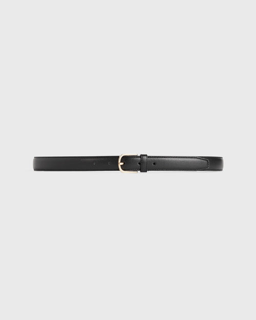 SLIM LEATHER TROUSER BELT / BLACK