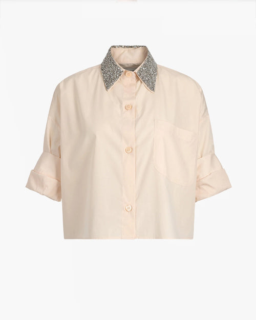 NEXT EX SHIRT WITH CRYSTAL COLLAR SHIRT / CREME DE PECHE